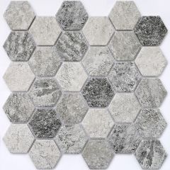 Мозаика керамическая Olmeto Grey 6х282х271 серая Bonaparte mosaic
