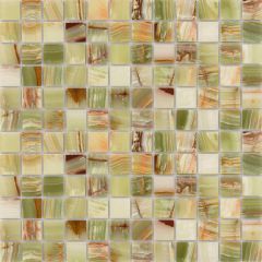 Каменная мозаика Onice Jade Verde POL 298х298х7 зеленая полированная CARAMELLE