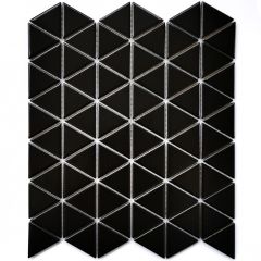 Мозаика керамическая Reno Black matt 6х252х291 черная Bonaparte mosaic