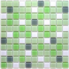 Мозаика стеклянная Soft mix 300х300 светло-зеленая Bonaparte mosaic