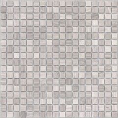 Каменная мозаика Travertino Silver MAT 305х305х4 серая матовая CARAMELLE
