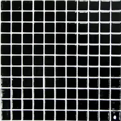 Мозаика стеклянная Black glass 300х300 черная Bonaparte mosaic