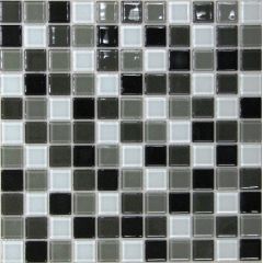 Мозаика стеклянная Carbon mix 300х300 темно-серая Bonaparte mosaic