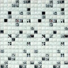 Мозаика стеклянная Crystal white 300х300 белая Bonaparte mosaic