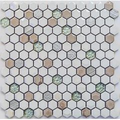 Мозаика керамическая Deluxe 302х305 белая Bonaparte mosaic