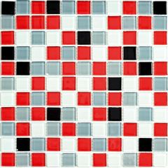 Мозаика стеклянная Joker 300х300 красная Bonaparte mosaic