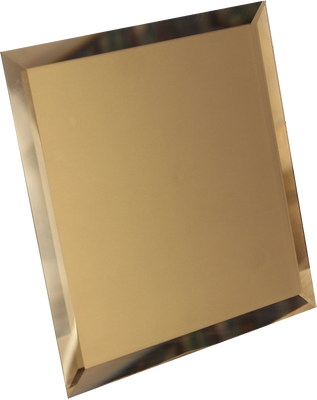 Квадратная зеркальная плитка бронза матовая с фацетом 10 мм (180х180 мм) БМК-18