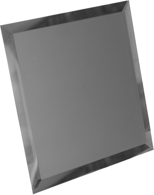 Квадратная зеркальная плитка графит матовый с фацетом 10 мм (300х300 мм) ГМК-30