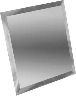 Квадратная зеркальная плитка серебро с фацетом 10 мм (200х200 мм) СК-20