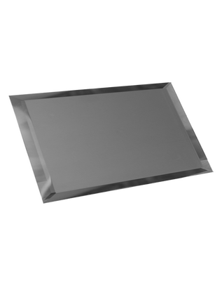 Прямоугольная зеркальная плитка графит матовый с фацетом 10 мм (480х120 мм) ГМП-12х48