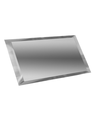 Прямоугольная зеркальная плитка серебро с фацетом 10 мм (480х120 мм) СП-12х48
