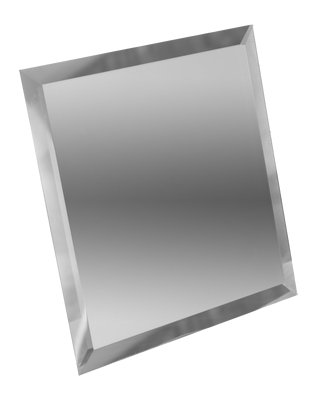 Квадратная зеркальная плитка серебро с фацетом 10 мм (100х100 мм) СК-10