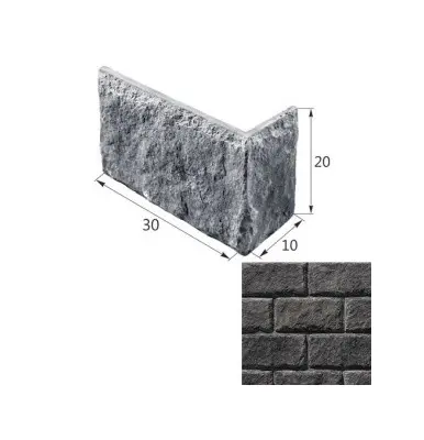 Искусственный декоративный камень Русская Усадьба 10-14 угловой элемент черный Forester