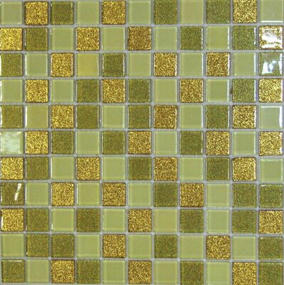 Мозаика стеклянная Shine Gold 300х300 зеленая Bonaparte mosaic