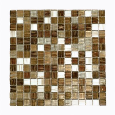 Мозаика стеклянная JS12 305х305х4 коричневая Keramograd