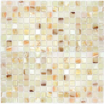 Каменная мозаика Onice Jade Bianco POL 305х305х7 бежевая полированная CARAMELLE