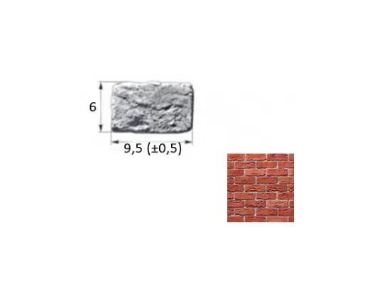 Искусственный декоративный камень Шамотный Кирпич 12-26 тычковый элемент красный Forester