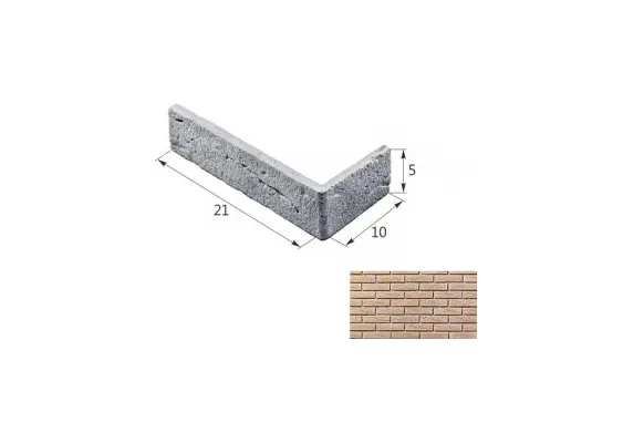 Искусственный декоративный камень Тонкий кирпич угловой элемент 06-02 бежевый Forester