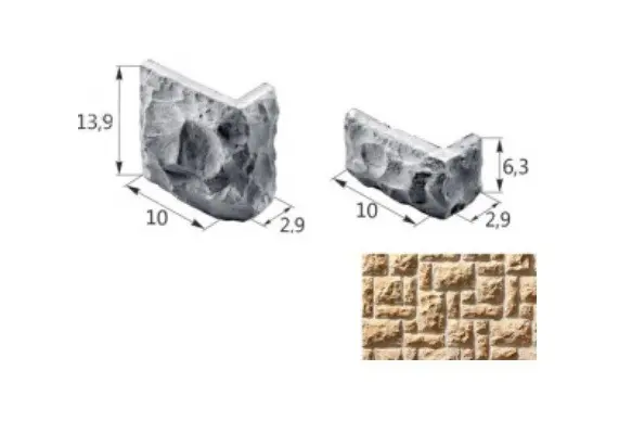 Искусственный декоративный камень Старый Замок 05-03 угловой элемент бежевый Forester