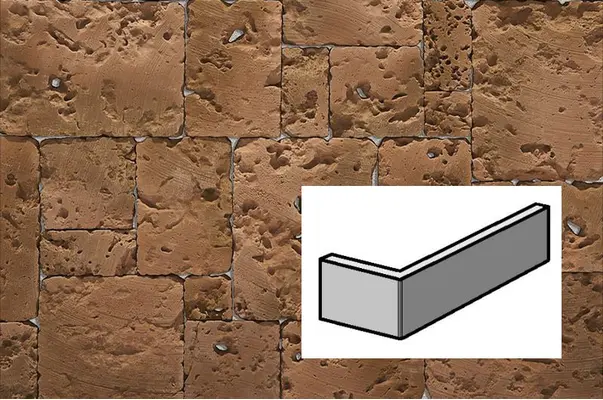 Искусственный декоративный камень Этна 1348 угловой элемент Каменные традиции