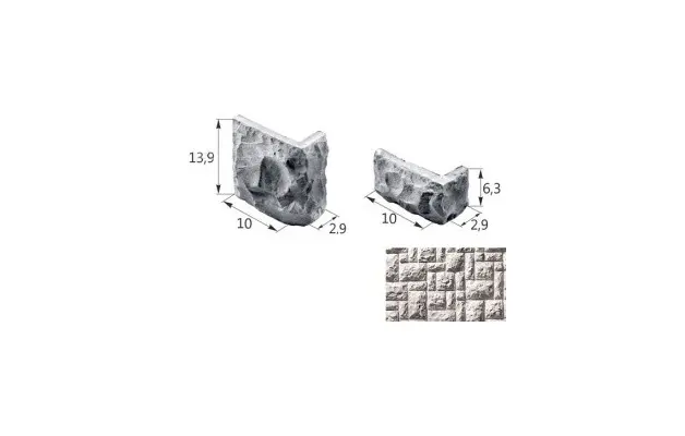 Искусственный декоративный камень Старый Замок 05-01 угловой элемент белый Forester