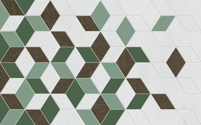 Веста зеленый декор 01 настенный керамический 250х400 «Шахтинская плитка»