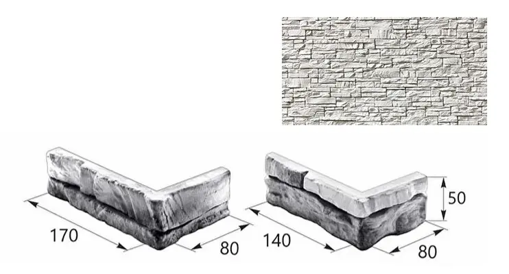 Искусственный декоративный камень Декоративный камень Норвег угловой элемент 16-02 белый Forester