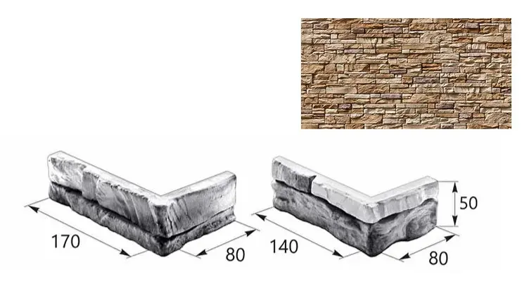 Искусственный декоративный камень Декоративный камень Норвег угловой элемент 16-04 коричневый Forester