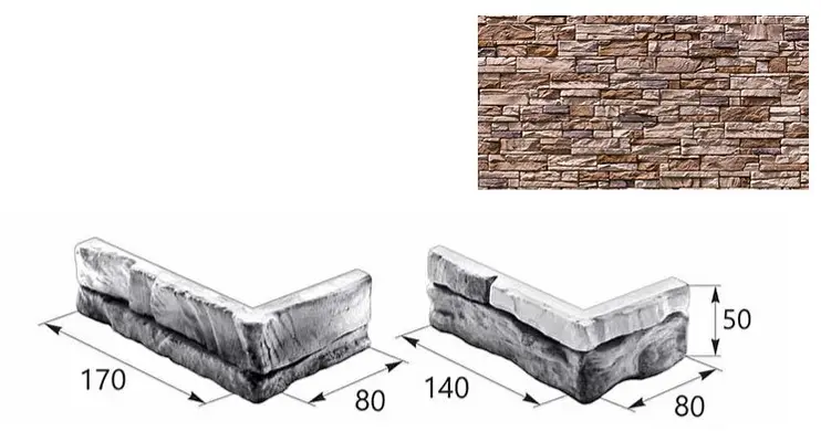 Искусственный декоративный камень Декоративный камень Норвег угловой элемент 16-08 коричневый Forester