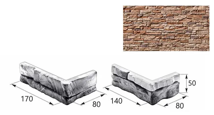 Искусственный декоративный камень Декоративный камень Норвег угловой элемент 16-09 коричневый Forester
