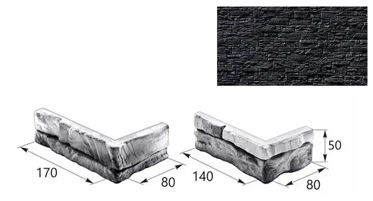 Искусственный декоративный камень Декоративный камень Норвег угловой элемент 16-20 черный Forester