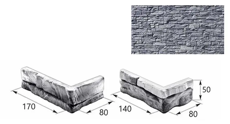 Искусственный декоративный камень Декоративный камень Норвег угловой элемент 16-23 серый Forester