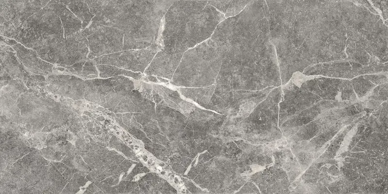 Керамогранит Марбл Тренд Сильвер Ривер (Marble Trend Silver River) K-1006/LR/600х1200х11 серый лаппатированный Kerranova