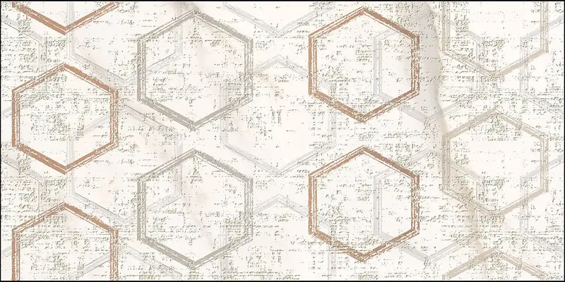 Декор настенный керамический Apulia Oro Hexagone 315х630 бежевый Азори